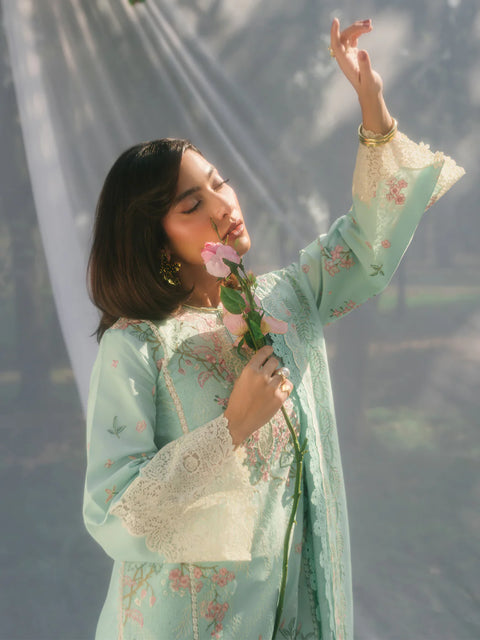 BIN ILYAS LUXURY LAWN- 3PCS Embroidered Lawn Suits Unstitched -233 - B