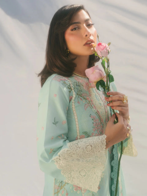 BIN ILYAS LUXURY LAWN- 3PCS Embroidered Lawn Suits Unstitched -233 - B