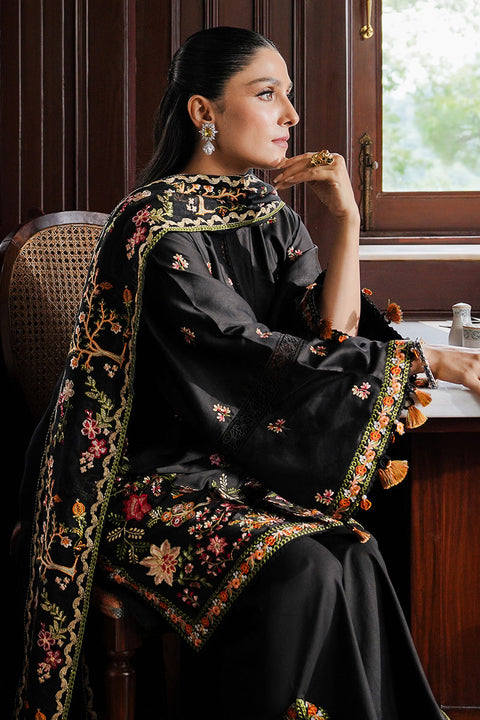 CROSS STITCH - 3PC DHANAK EMBROIDERED SHIRT WITH DHANAK EMBROIDERED SHAWL AND TROUSER - KAPR1804