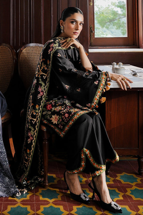 CROSS STITCH - 3PC DHANAK EMBROIDERED SHIRT WITH DHANAK EMBROIDERED SHAWL AND TROUSER - KAPR1804
