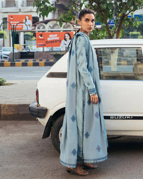 ZAHA - 3PC LAWN EMBROIDERED SHIRT WITH CHIFFON EMBROIDERED DUPATTA AND TROUSER - KP 1709
