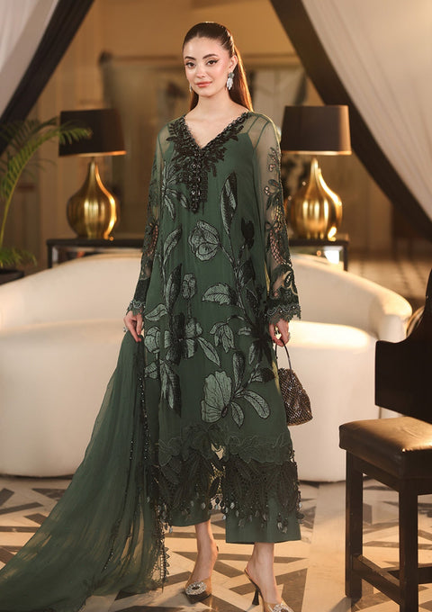 MARIA B - 3 Piece Unstitched Embroidered Chiffon Suit :MPC-26-D7