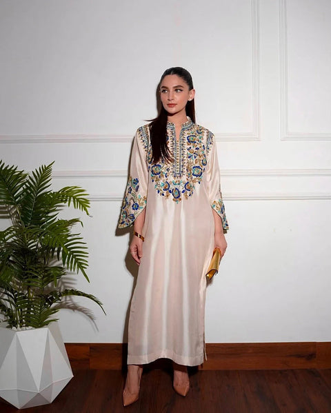 Alizay Saad - 3-piece luxury unstiched embroidered dress- Raw silk  (J0079)