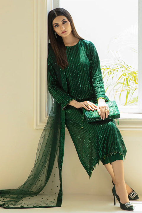 Baroque Luxury Net Embroidered 3 Piece Unstitched UF-36