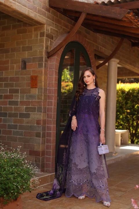 Noor-eid-luxe - 3 Piece Unstitched Embroidered Lawn Suit D4 - A - Seraphine