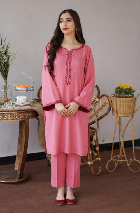 AISLING - 3PC DHANAK EMBROIDERED SHIRT WITH DHANAK PRINTED SHAWL AND TROUSER- KPR 1331