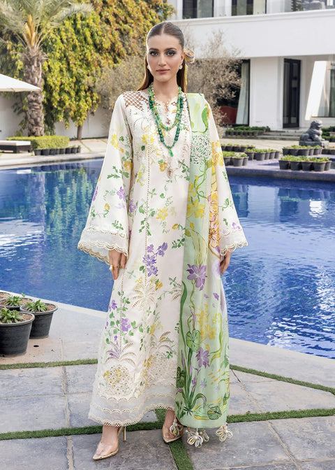 CRIMSON - Luxury Lawn Embroidered Unstitched 3 Piece - TROPIC TEASE - D4A