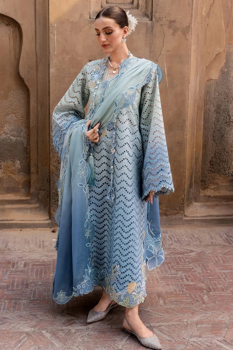 Crimson - Luxury Lawn Embroidered 3 Piece Unstitched- OMBRE LOVE - D8A