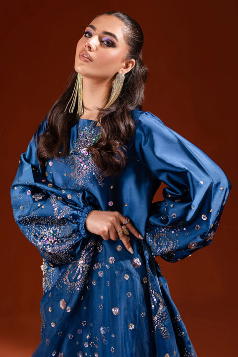 Nureh - 3PC UNSTITCHED SILK EMBROIDERED WITH EMBROIDERED DUPATTA AND TROUSER - NP-486