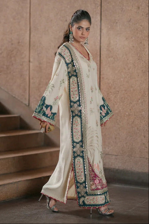 ETHNIC -  Luxury Silk Embroidered 3Pc Unstitched Suit Nainpreet
