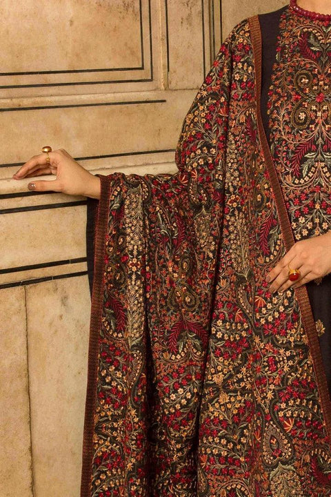 Bareeze - 3PC DHANAK EMBROIDERED SHIRT DHANAK HEAVY EMBROIDERED SHAWL DUPATTA AND TROUSER- KPR 041