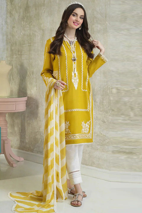 ASIM JOFA- 3PC LAWN EMBROIDERED SHIRT WITH PRINTED AND TROUSER -Y12