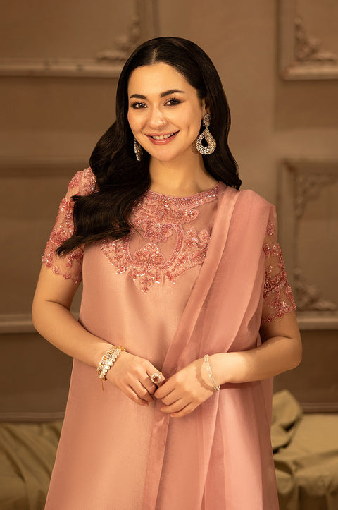 Murk - 3PC LUXURY SILK EMBROIDERED FRONT WITH EMBROIDERED DUPATTA AND TROUSER - BELLA