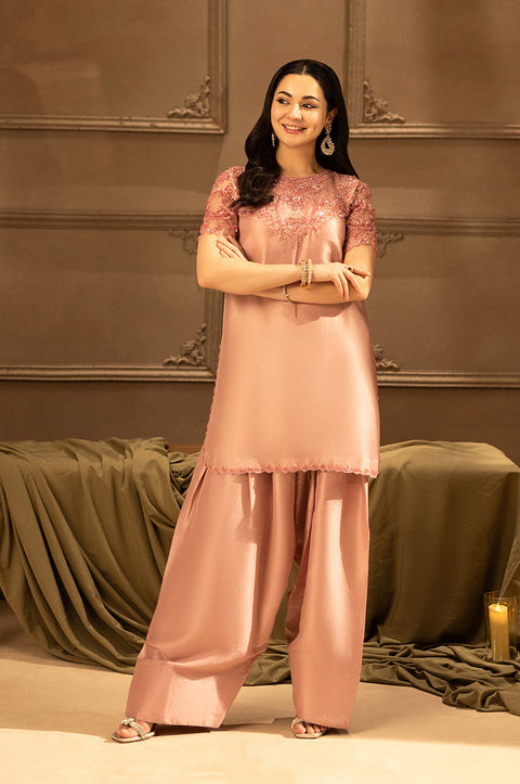 Murk - 3PC LUXURY SILK EMBROIDERED FRONT WITH EMBROIDERED DUPATTA AND TROUSER - BELLA