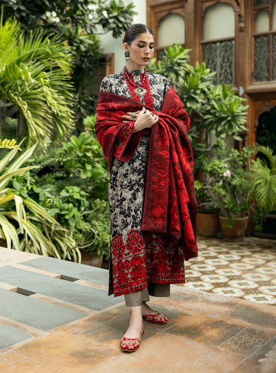 ZAINAB CHOTTANI -3 Piece Unstitched Embroidered Lawn Suit | Zemestan