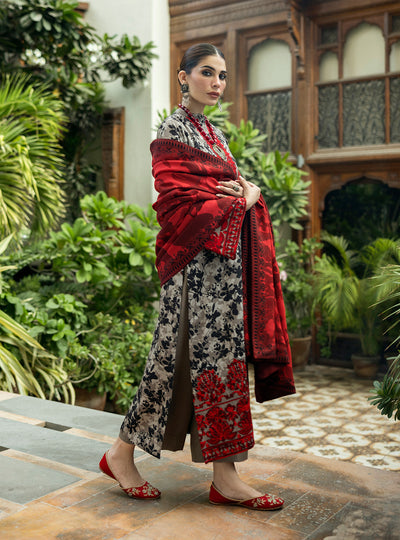 ZAINAB CHOTTANI -3 Piece Unstitched Embroidered Lawn Suit | Zemestan