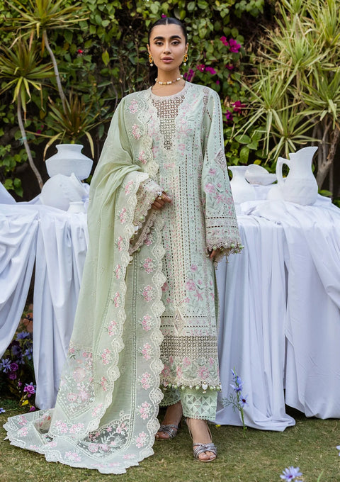 AKBAR ASLAM  LUXURY LAWN- 3PCS Embroidered Lawn Suits Unstitched - D#157 - Marais