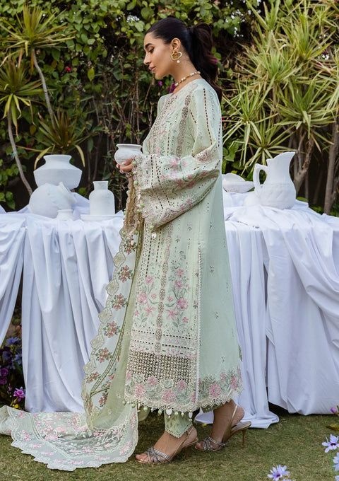 AKBAR ASLAM  LUXURY LAWN- 3PCS Embroidered Lawn Suits Unstitched - D#157 - Marais