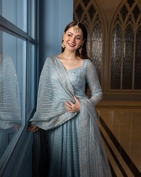 FAIZA SAQLAIN - Embroidered Unstitched 3 Piece Net Suit FSC-MIYAH-24-Party Wear