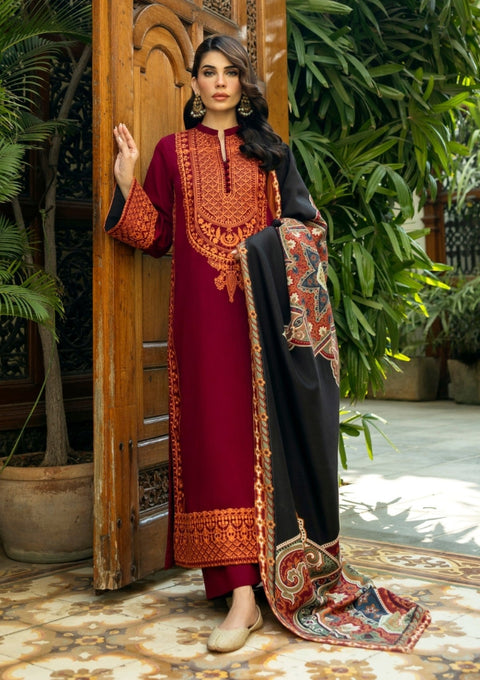 ZAINAB CHOTTANI - 3PC LAWN EMBROIDERED SHIRT WITH PRINTED DUPATTA AND TROUSER - ZC#10 - Sila