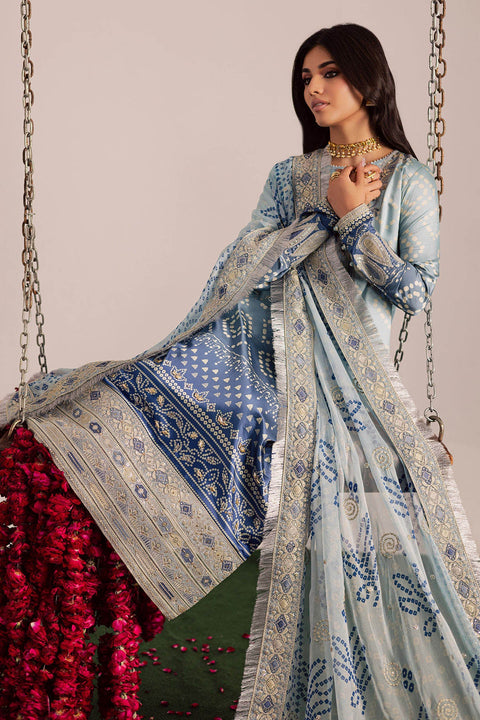 NUREH - 3PC LAWN EMBROIDERED SHIRT WITH MANAAR PRINTED DUPATTA AND TROUSER - NP-698