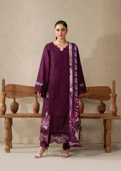 Elaf Premium - 3-piece luxury unstiched embroidered dress- (EHC-2B)