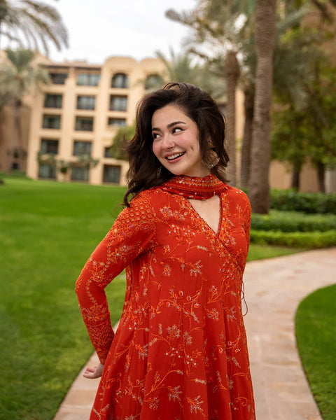 FAIZA SAQLAIN - 3PC LAWN EMBROIDERED SHIRT WITH Denisa Chunri Duppatta