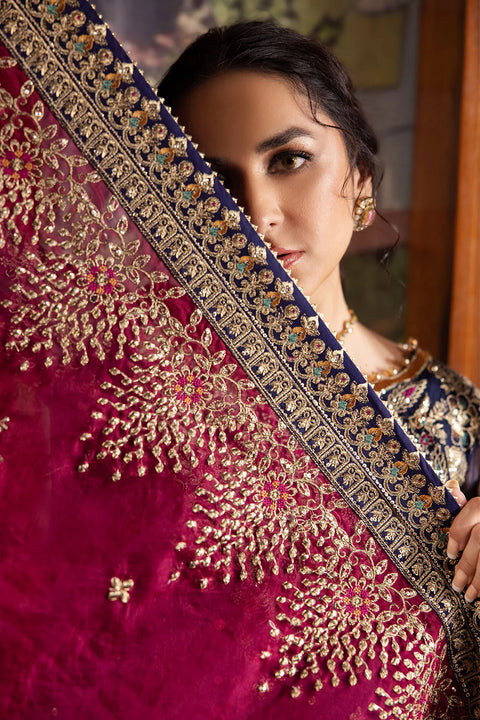NUREH - 3PC UNSTITCHED CHIFFON EMBROIDERED WITH EMBROIDERED DUPATTA AND TROUSER- NL-75 JUGNI