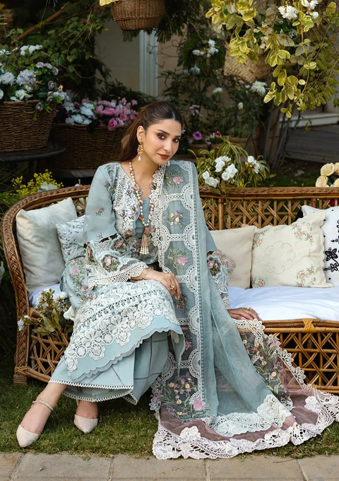 Elaf Premium Embroidered Luxury Lawn Unstitched 3Pc Suit ELM-3B