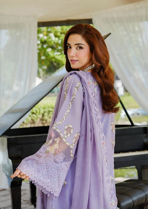 Elaf Luxury Lawn Unstitched Embroidered Collection with Cottom net Dupatta - PARIS HUES