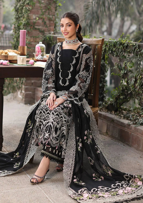 KAHF - 3PC LAWN EMBROIDERED SHIRT WITH COTTON NET EMBROIDERED DUPATTA AND TROUSER - KFL-06 NOOR
