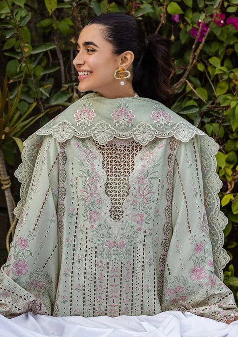 AKBAR ASLAM  LUXURY LAWN- 3PCS Embroidered Lawn Suits Unstitched - D#157 - Marais