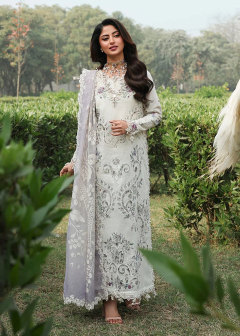 Sardinia - Luxury Lawn Embroidered 3 Piece Unstitched - Cloud Whisper