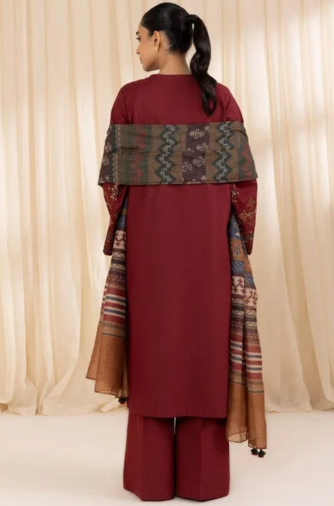 SAPPHIRE - 3PC LAWN EMBROIDERED SHIRT WITH PRINTED DUPATTA AND COTTON TROUSER - RD-1