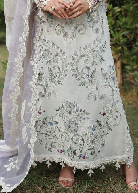 Sardinia - Luxury Lawn Embroidered 3 Piece Unstitched - Cloud Whisper