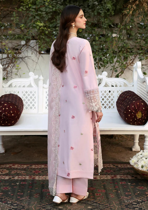 MAHNUR - 3 Piece Unstitched Embroidered Luxury Lawn Suit : Aangan