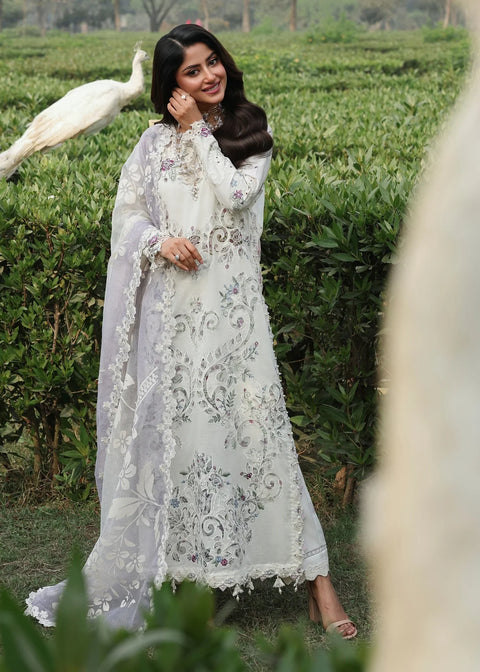 Sardinia - Luxury Lawn Embroidered 3 Piece Unstitched - Cloud Whisper