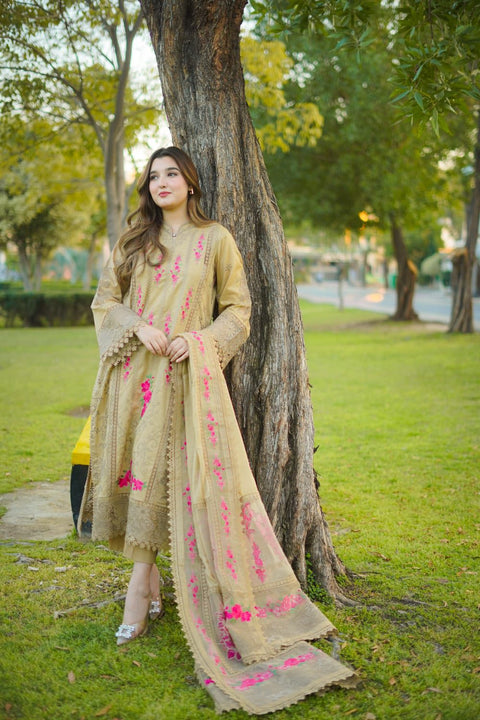 Aneelas Lawn Unstitched Embroidered Collection with Chiffon Dupatta BR-09