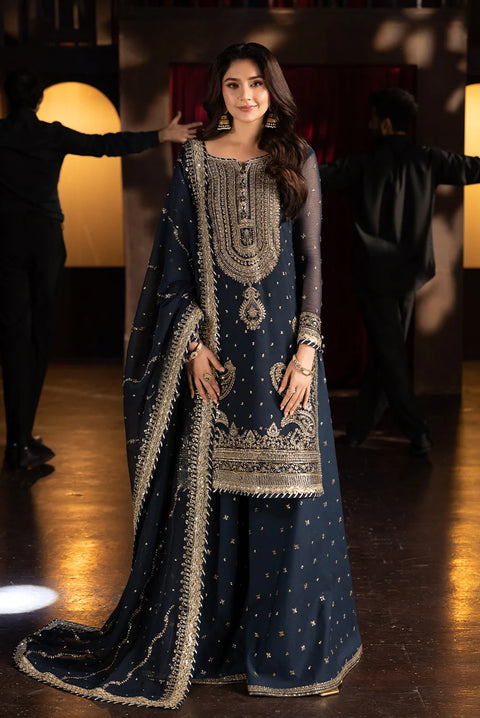 Asim jofa - 3PC CHIFFON EMBROIDERED WITH EMBROIDERED DUPATTA - AJFO-02