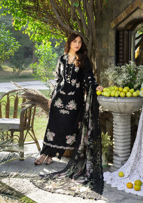Elaf Premium - 3-piece luxury unstiched embroidered dress- dhannk dress with Pashimna Shawl (ELY-2B)