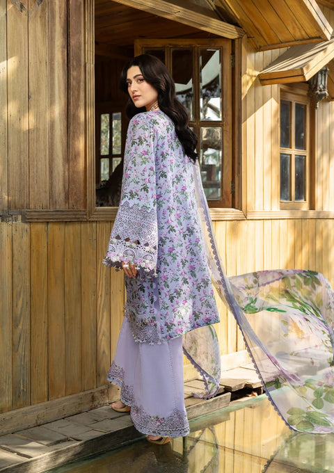 Elaf Premium Lawn Embroidered 3 Piece Unstitched - ERC-6B IRIS
