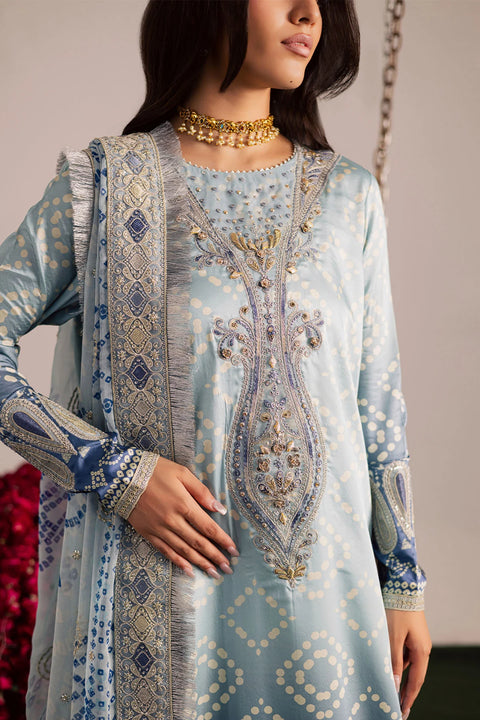 NUREH - 3PC LAWN EMBROIDERED SHIRT WITH MANAAR PRINTED DUPATTA AND TROUSER - NP-698