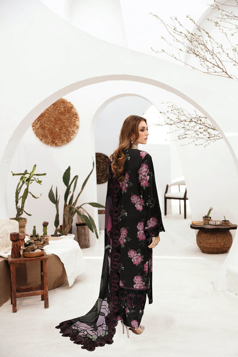 FARASHA - 3 Piece Unstitched Embroidered Lawn Suit :J-604