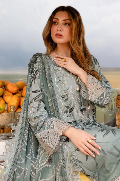NUREH - 3 Piece Unstitched Embroidered Lawn Suit : NSG-179