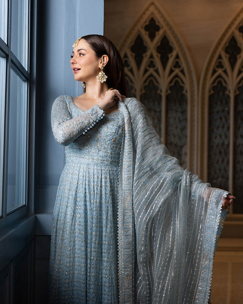 FAIZA SAQLAIN - Embroidered Unstitched 3 Piece Net Suit FSC-MIYAH-24-Party Wear