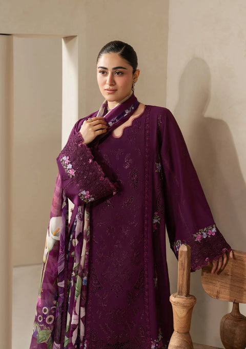 Elaf Premium - 3-piece luxury unstiched embroidered dress- (EHC-2B)