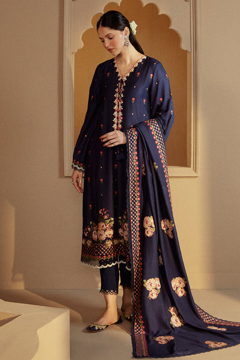 CROSS STITCH - 3PC DHANAK EMBROIDERED SHIRT WITH DHANAK EMBROIDERED SHAWL AND TROUSER - KPR1958