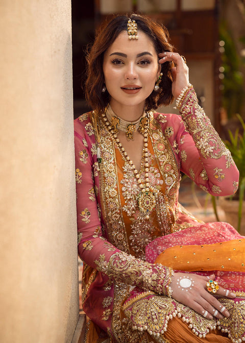CRIMSON - Organza Embroidered Suits Unstitched 3 Piece- Luxury Wedding Collection - Mehndi Galore