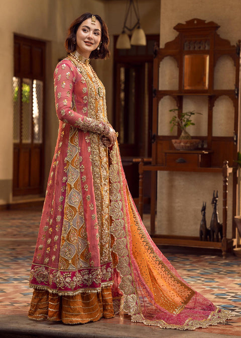 CRIMSON - Organza Embroidered Suits Unstitched 3 Piece- Luxury Wedding Collection - Mehndi Galore