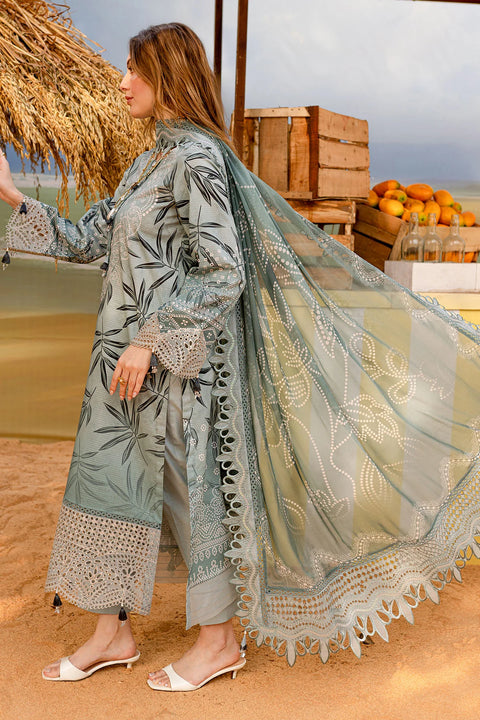 NUREH - 3 Piece Unstitched Embroidered Lawn Suit : NSG-179